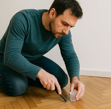 a man is holding a knife and a knife in his hand