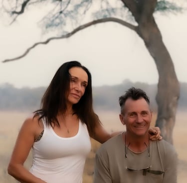 Dave and Linda together in Zimbabwe bush