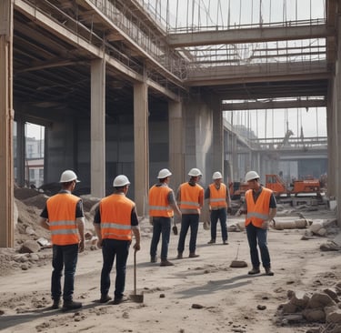A panoramic view of a safety equipment warehouse filled with products.