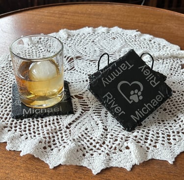Engraved Slate coaster set