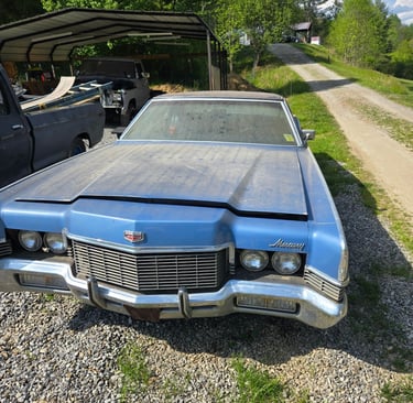 A blue classic car representing Jack’s Locksmith trusted classic car key service and ignition repair in Black Mountain, NC
