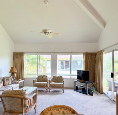 Family friendly living room in this top rated airbnb kauai poipu