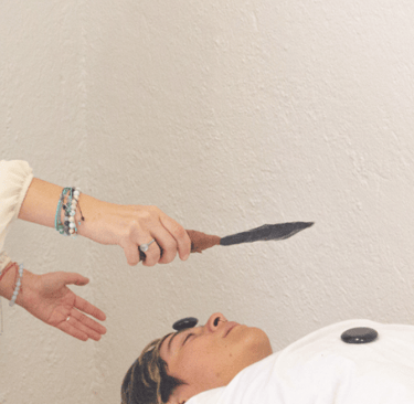 corte con pedernal de obsidiana