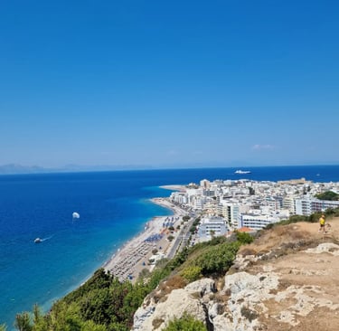 a view of a beach with a view of the ocean
