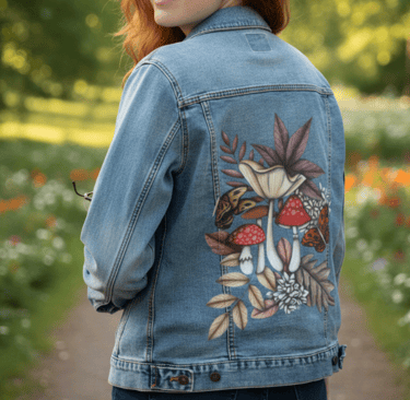 Girl wearing a printed jacket