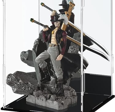One Piece character in clear acrylic display case.