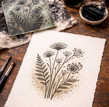 Etch and bring: organic glass etching printed to paper using brown ink