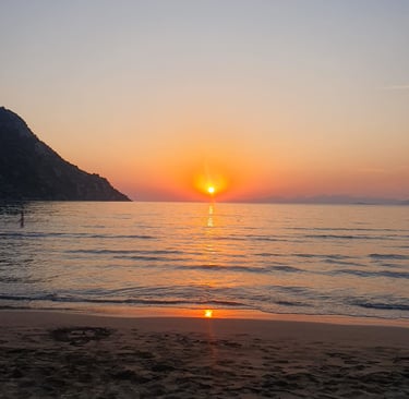 a sunset over İztuzu Beach