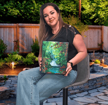 The Forest of Forgotten Dreams, Mystical Landscape Painting with Waterfalls and Enchanted Forest