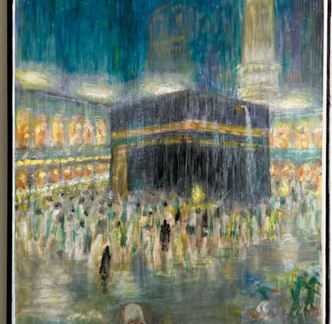 Rain at Kaaba during Hajj at night