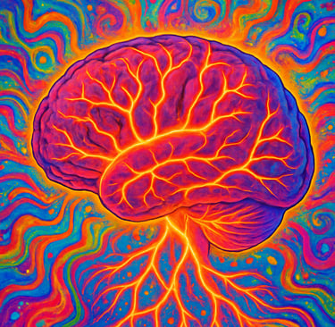 A colourful image of the human brain
