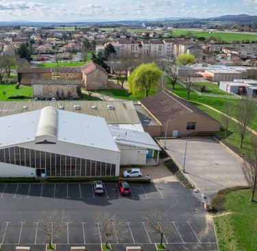 vue drone (©AL DRONE) du boulodrome de la bâtie