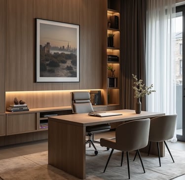 Ofis tasarımı ile planlanan profesyonel çalışma alanı