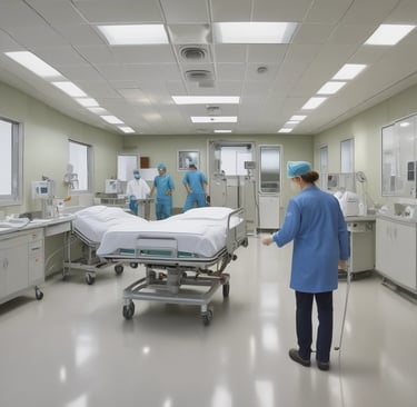 a group of people in white lab coats and white coats