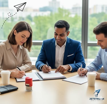 JETSTREAM Mobile Notary hero image featuring fast, professional loan closing and document notarization services.