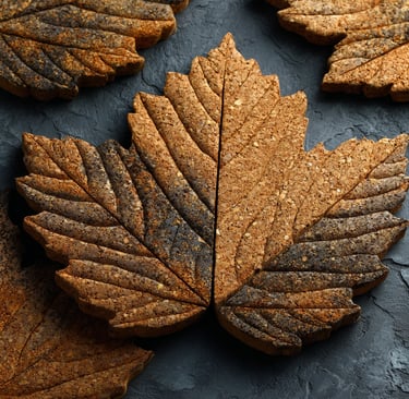 a leaf shaped Cork trivet