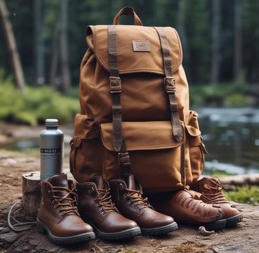 a backpacker's backpacker with a bottle of water and a bottle of