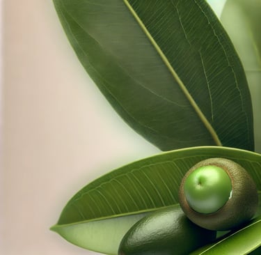 huile de tamanu avec graines et feuilles, hydratant et régénérant naturel pour la peau