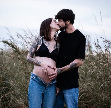 Babybauch-Porträt und Familien-Porträt