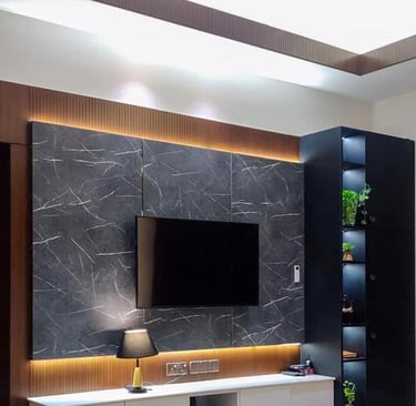 Luxury Modern Interior Design for Flats Apartments- modern TV wall
