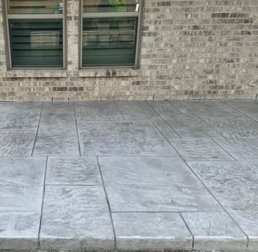 Glossy Stamped Concrete Floor Gray