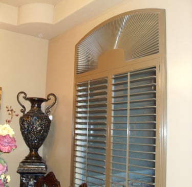 open louver arch shutter