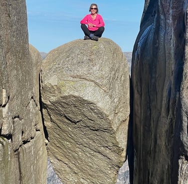The walk up to Kjerag the highest peak around Lysefjorden and then on to the Kjeragbolten, Norway
