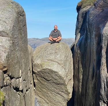 The walk up to Kjerag the highest peak around Lysefjorden and then on to the Kjeragbolten, Norway