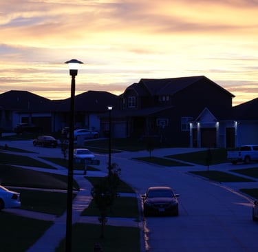 Sunrise over a Neighborhood