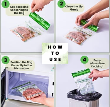 how to use for microwave steam cooking bags