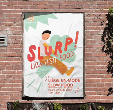 Branding Slurp Liège festi food - affiche - par Soleado studio