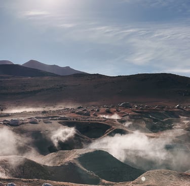 Geyers in the Atacama Desert of Bolivia, South America