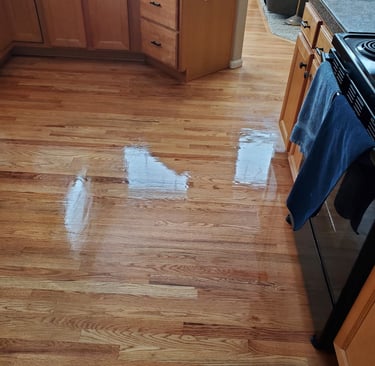 Wood floor just Cleaned and Resealed With King Organic Clean