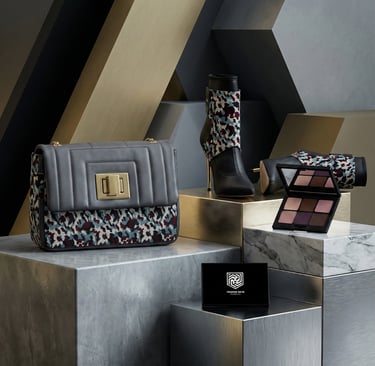 a woman's purse and a pair of boots