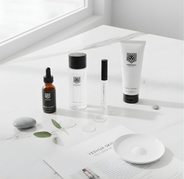a table with skin care products