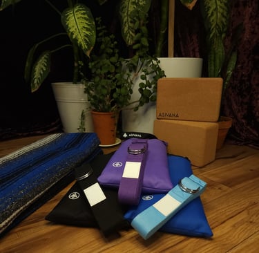 Yoga Props Collection including yoga straps sandbags yoga blocks bolsters blankets and more