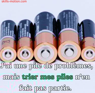 slogan drole affiche de recyclage de piles