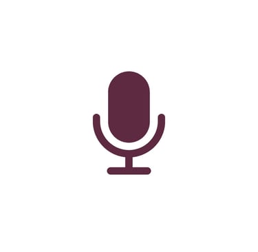 Icone de microfone representando podcast Voce e os cristais