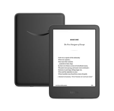 Amazon Kindle e-reader with high-resolution screen and adjustable front light, designed for reading
