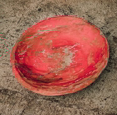 wooden fruit bowl with antique farmhouse look