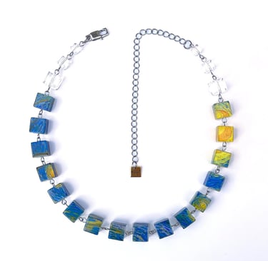 Collier perles cubiques impression van gogh 