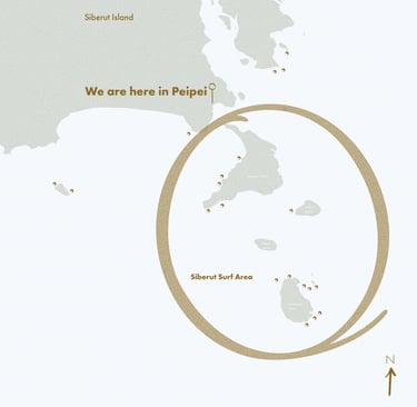 mentawai balcony location map in Peipei near masokut islands 