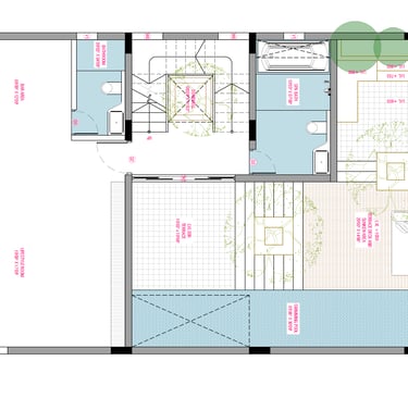 North facing Fortune Hestia villa second floor plan featuring guest room, terrace, and utility space