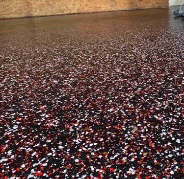 red and black Epoxy Floor Lincoln NE