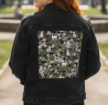 Girl wearing a printed jacket