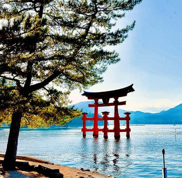 Torii flottant de l'ile sacrée de Miyajima