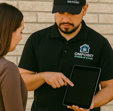 Alex with On point Overhead doors offering a free estimate