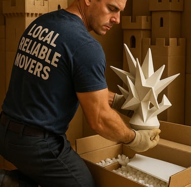 a man in a blue shirt is holding a large starfish