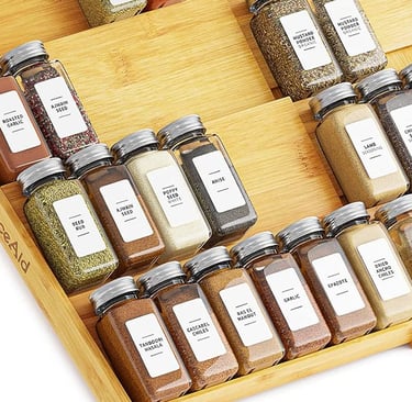 Bamboo Spice Drawer Organizer