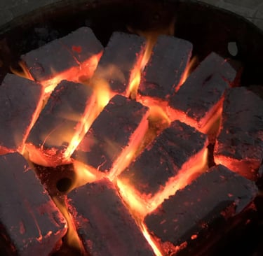 Coconut shell charcoal briquette